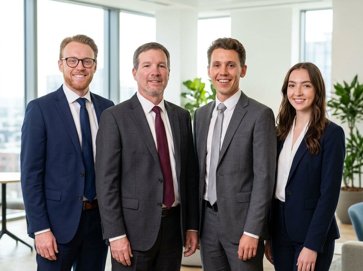 The Hayes Family Insurance team — Cameron Hayes, Kevin Hayes, Alex Diakun and Mallory Hayes